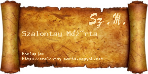 Szalontay Márta névjegykártya