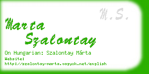 marta szalontay business card